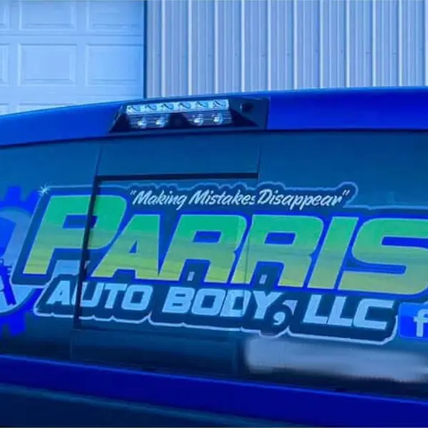 Parris Auto Body LLC Custom Perforated Window Vinyl